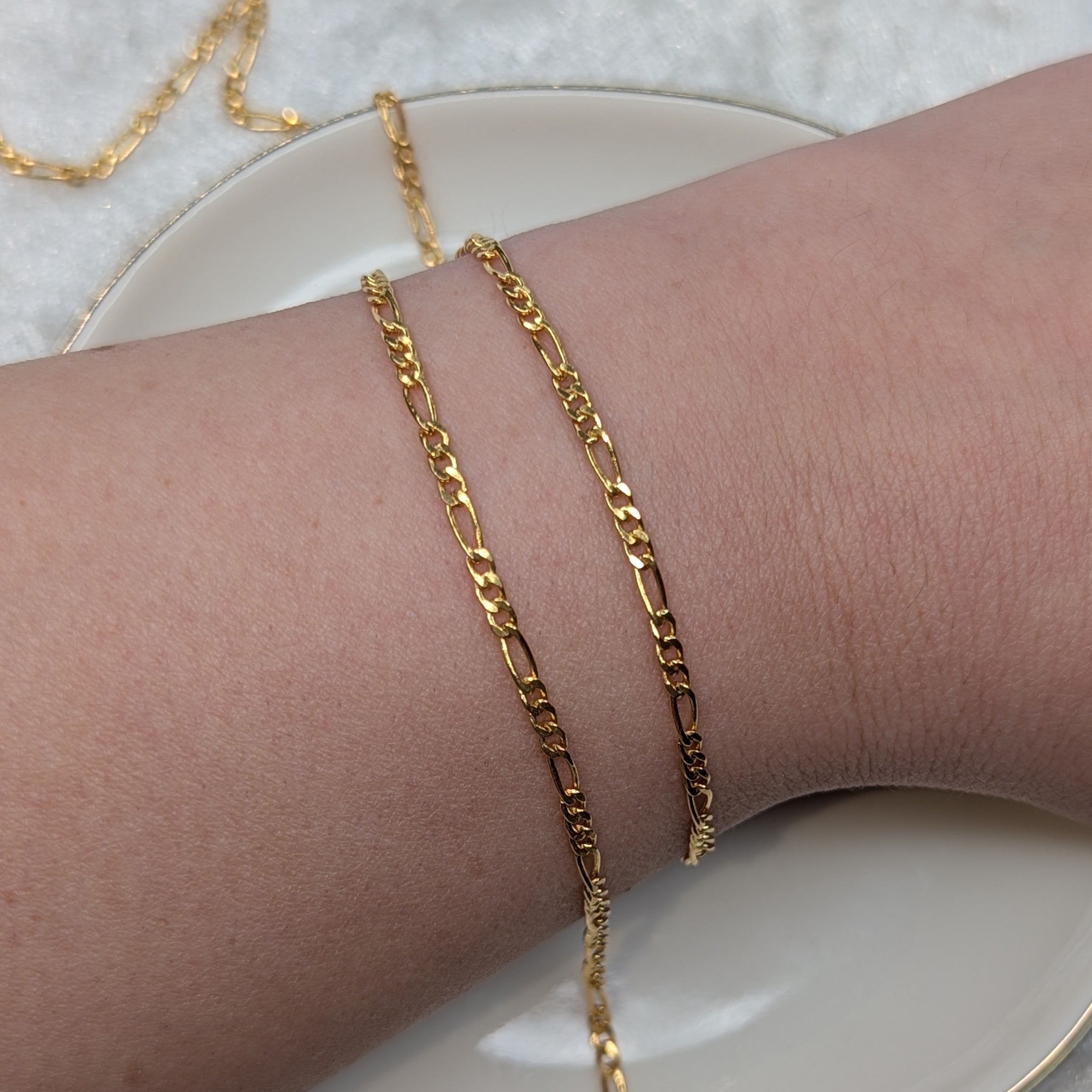 FIGARO CHAIN (Gold) - Customisable and bespoke build-your-own Gold bracelet or anklet
