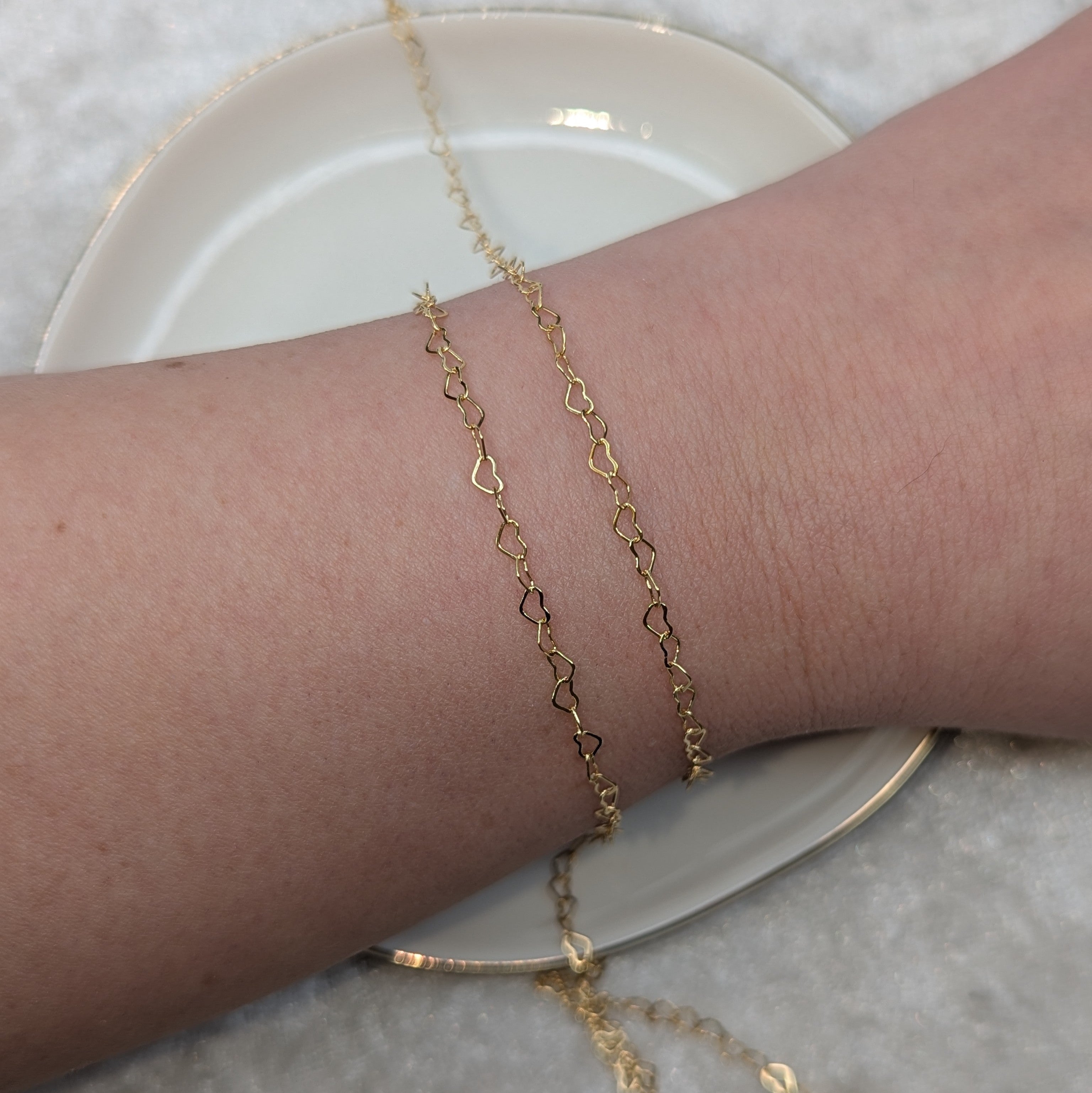 HEARTS (Gold) - Customisable and bespoke build-your-own gold bracelet or anklet