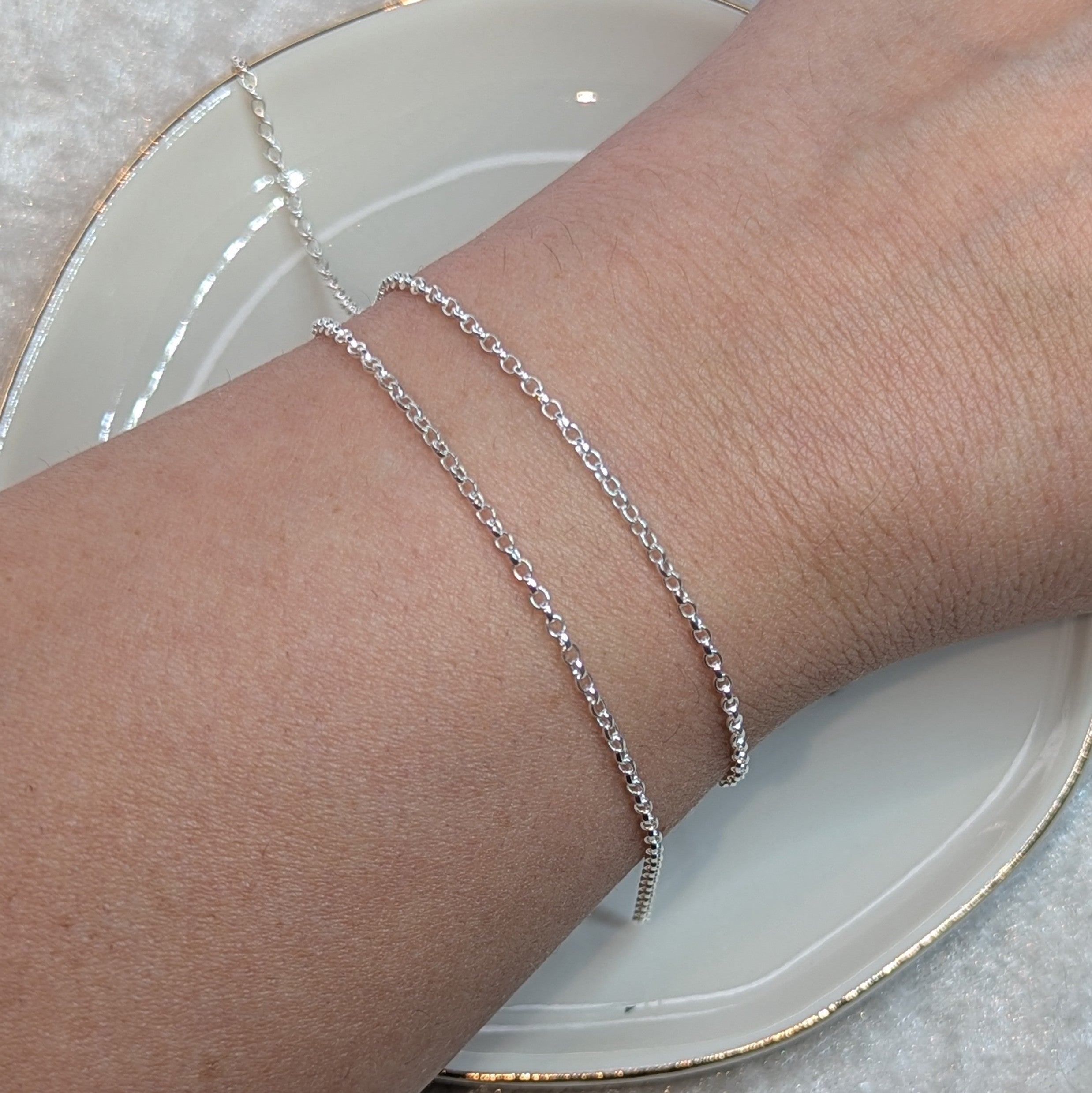 MINI ROLO - Customisable and bespoke build-your-own sterling silver bracelet or anklet