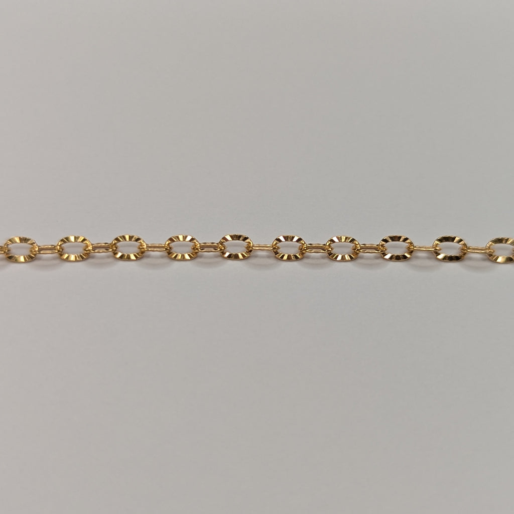 OVAL HAMMERED (Gold) - Customisable and bespoke build-your-own gold bracelet or anklet