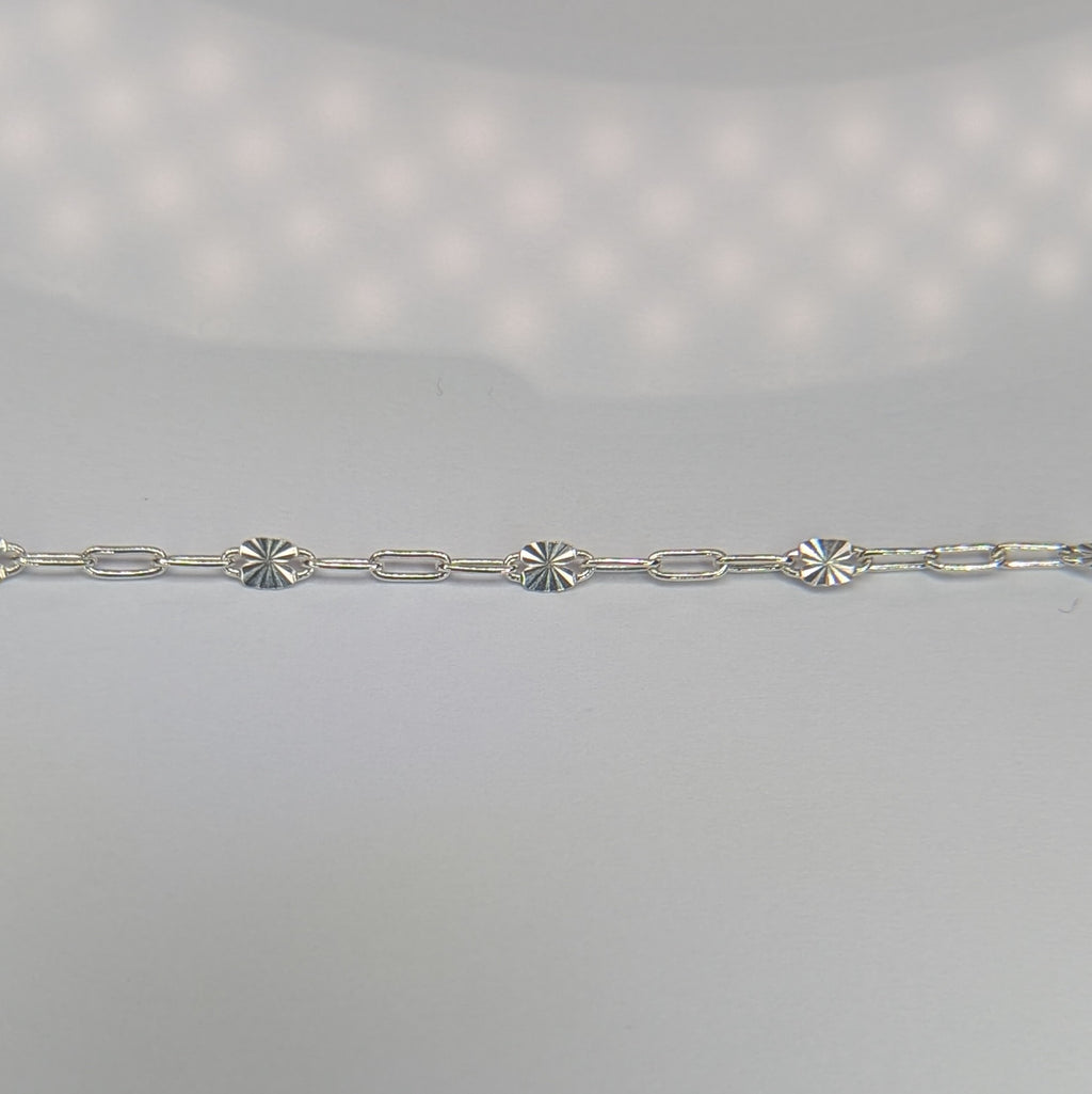 OVAL STARBURST - Customisable and bespoke build-your-own sterling silver bracelet or anklet