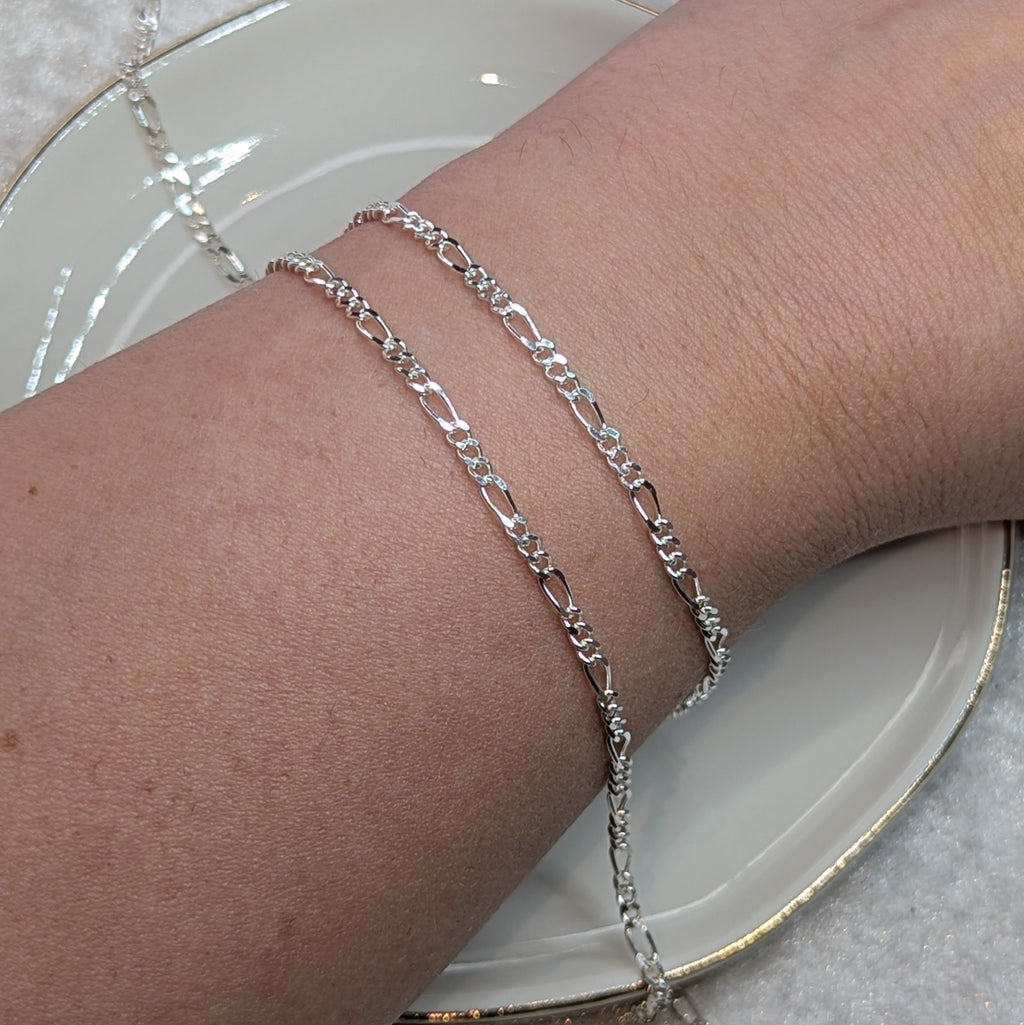 FIGARO - Customisable and bespoke build-your-own sterling silver bracelet or anklet